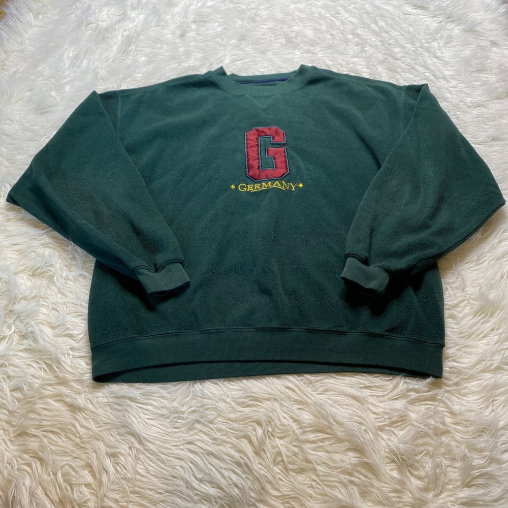 Vtg Sweatshirt Germany Mens Large Embroidered Crew Neck Pullover Gear For Sport